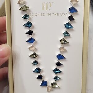 BP Geometric Blue and Silver Necklace Jewel Candy